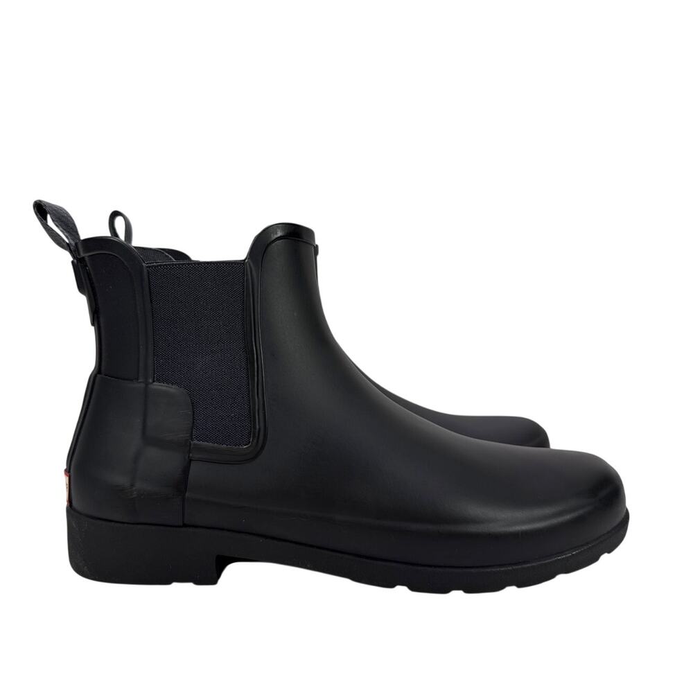 Hunter Original Refined Chelsea Boots Slim Fit‎ Womens 9 Black Onyx Rubber WP